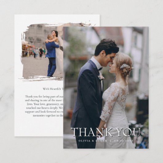 オーダーメイド 写真入り 結婚式 御礼 カード (正面/裏面)