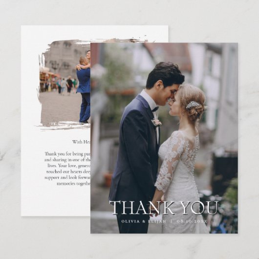 オーダーメイド 写真入り 結婚式 御礼 カード (正面/裏面)