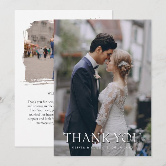 オーダーメイド 写真入り 結婚式 御礼 カード (正面/裏面)