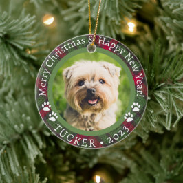 オーダーメイド 写真&テキスト ペット クリスマス オブジェ セラミックオーナメント