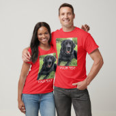 オーダーメイド 写真 テキスト ペット 赤 Tシャツ (ユニセックス)