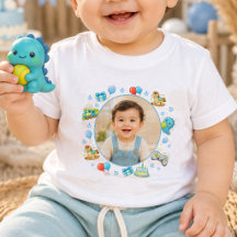オーダーメイド 写真 ベビーボーイ 誕生日 Tシャツ