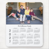 オーダーメイド 写真 名前 白 2027年 カレンダー マウスパッド (正面)