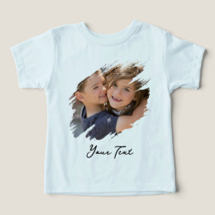 オーダーメイド 写真 子供服 男の子 ブルー ソフトコットンTシャツ