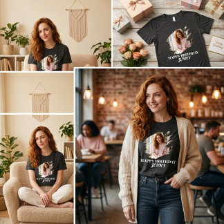 オーダーメイド 写真 誕生日 女性用 トライブレンドTシャツ