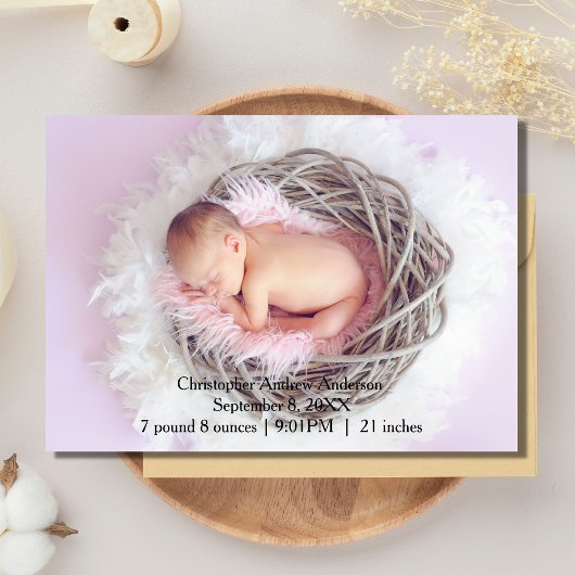オーダーメイド 写真 赤ちゃん 誕生 報告 招待状