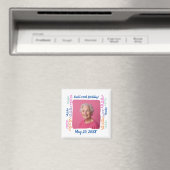 オーダーメイド 写真 90歳の誕生日用ストリーマーの記念品 マグネット (インサイチュ (食洗機))