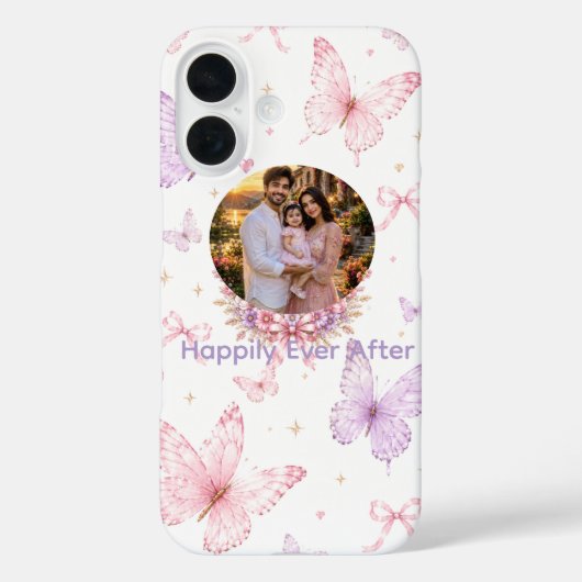 オーダーメイド 写真 iPhone 16 ケース 蝶 Case-Mate iPhoneケース (裏面)