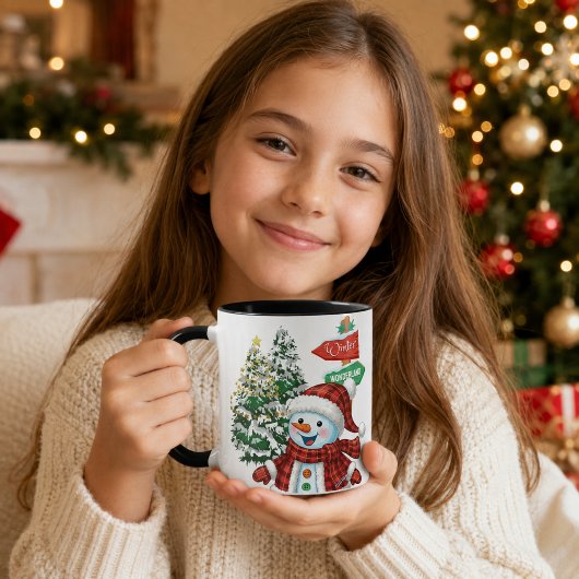 オーダーメイド 冬のワンダーランド 雪だるま クリスマス マグカップ