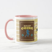 オーダーメイド 励ましの花柄マグカップ "Keep Going" マグカップ (左)