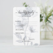 オーダーメイド 半透明 ブルー 花 結婚式 出欠カード (スタンド正面)