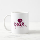 オーダーメイド 卒業生 2024年卒 ワインレッド コーヒーマグカップ (左)