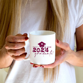 オーダーメイド 卒業生 2024年卒 ワインレッド コーヒーマグカップ