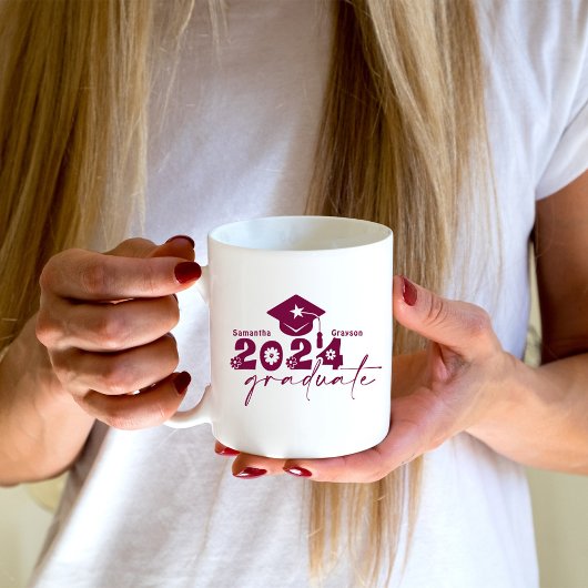 オーダーメイド 卒業生 2024年卒 ワインレッド コーヒーマグカップ