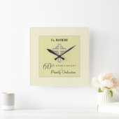 オーダーメイド、司祭の60周年エンボス スクエア壁時計 (ホーム)