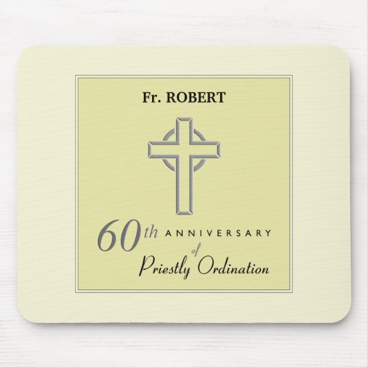 オーダーメイド、司祭の60周年エンボス マウスパッド (正面)