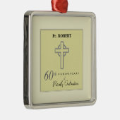 オーダーメイド、司祭の60周年エンボス メタルオーナメント (右)