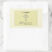 オーダーメイド、司祭の60周年エンボス 長方形シール (バッグ)