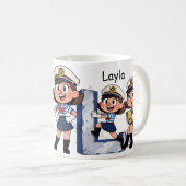 オーダーメイド 名前付きセーラーキャラクター * L * コーヒーマグカップ (正面右)
