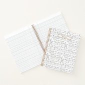 オーダーメイド 名前入り羽ペンとインク ゴールド 白 筆記 ノートブック (内部)