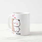 オーダーメイド 名前入り かわいいクマ カップル マグカップ (正面左)