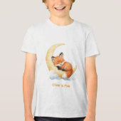オーダーメイド 名前入り かわいいベビーギツネ 1歳の誕生日 トライブレンドＴシャツ (正面)