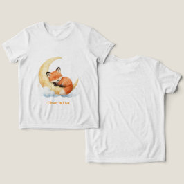 オーダーメイド 名前入り かわいいベビーギツネ 1歳の誕生日 トライブレンドＴシャツ