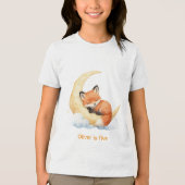 オーダーメイド 名前入り かわいいベビーギツネ 1歳の誕生日 トライブレンドＴシャツ (正面)