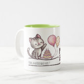 オーダーメイド 名前入り かわいい 猫の女の子 誕生日ギフト マグカップ (正面左)