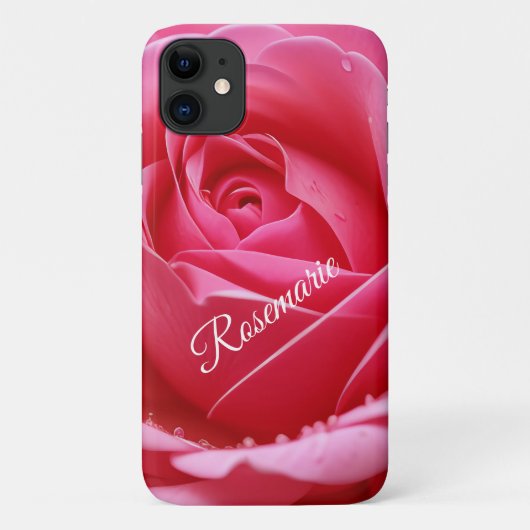 オーダーメイド 名前入り エレガント ローズ 花 Case-Mate iPhoneケース (裏面)