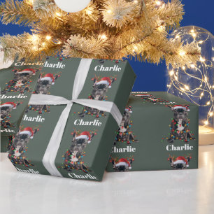 オーダーメイド 名前入り クリスマス フレンチブルドッグ ラッピングペーパー