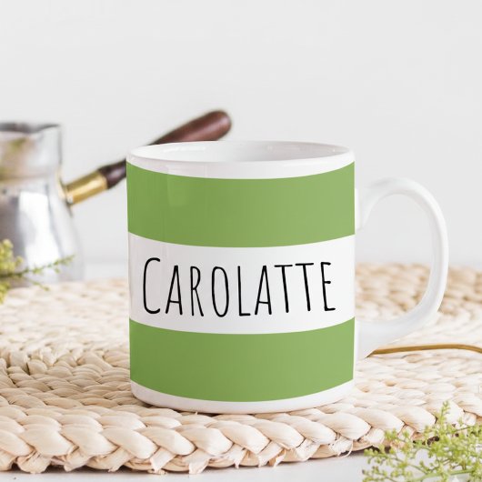 オーダーメイド 名前入り グリーン コーヒーマグカップ