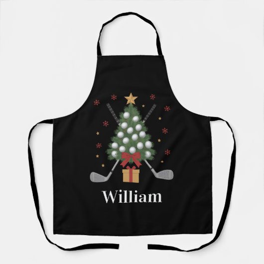 オーダーメイド 名前入り ゴルフ用品 クリスマス エプロン (正面)