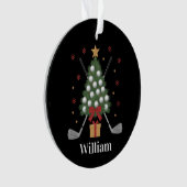 オーダーメイド 名前入り ゴルフ用品 クリスマス オーナメント (正面)