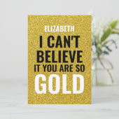 オーダーメイド 名前入り ゴールド モダン 50歳の誕生日 カード (スタンド正面)