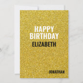 オーダーメイド 名前入り ゴールド モダン 50歳の誕生日 カード (裏面)