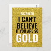 オーダーメイド 名前入り ゴールド モダン 50歳の誕生日 ポストカード (正面/裏面)