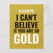 オーダーメイド 名前入り ゴールド モダン 50歳の誕生日 ポストカード (正面)