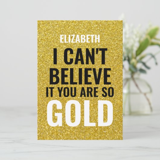 オーダーメイド 名前入り ゴールド 現代風 50歳の誕生日 (スタンド正面)