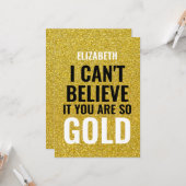 オーダーメイド 名前入り ゴールド 現代風 50歳の誕生日 カード (正面/裏面インサイチュ)