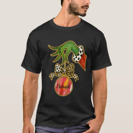 オーダーメイド 名前入り ヒョウ柄リボン オウムのオーナメント Tシャツ