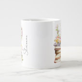 オーダーメイド 名前入り フラワー 本好き ジャンボコーヒーマグカップ (正面)