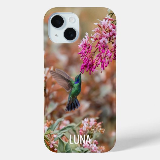 オーダーメイド 名前入り フラワー 鳥 モチーフ スマホケース Case-Mate iPhoneケース (裏面)