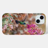 オーダーメイド 名前入り フラワー 鳥 モチーフ スマホケース Case-Mate iPhoneケース (裏面 (横))