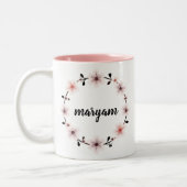オーダーメイド 名前入り マグカップ 花柄 ギフト (左)