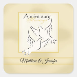 オーダーメイド 名前入り 結婚記念日の祝福 スクエアシール