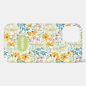 オーダーメイド 名前入り 花 イラスト スマホケース Case-Mate iPhoneケース (裏面 (横))
