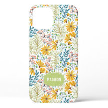 オーダーメイド 名前入り 花 イラスト スマホケース