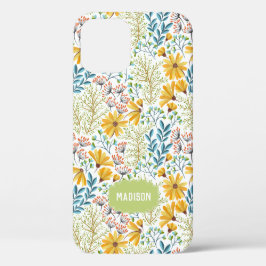 オーダーメイド 名前入り 花 イラスト スマホケース iPhone 12ケース