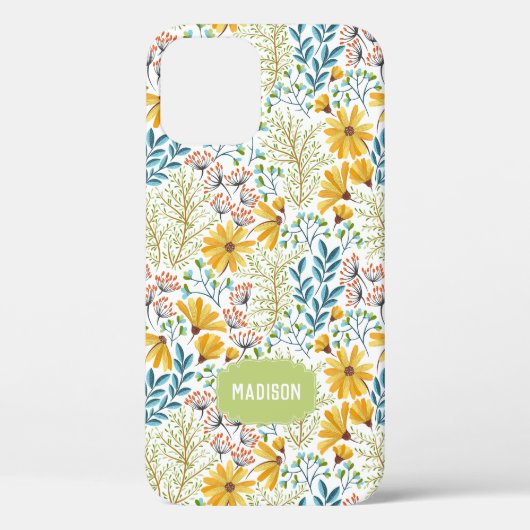 オーダーメイド 名前入り 花 イラスト スマホケース Case-Mate iPhoneケース (裏面)